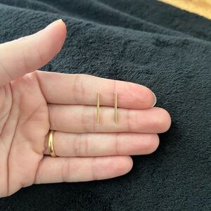 Gold Plated Sterling Silver Bar Earrings